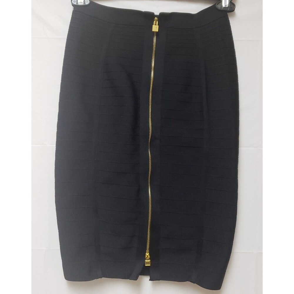 Women’s Black Form-Fitting Midi Pencil Skirt M NWOT – Back Zipper Detail